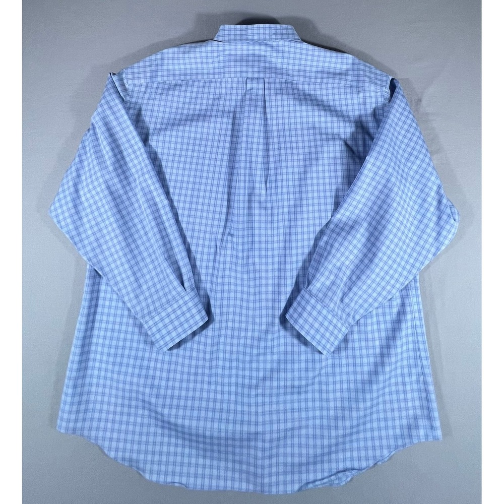 Joseph & Feiss Men's XXL Blue Check Non-Iron 100% Cotton Button Down Dress Shirt - Picture 8 of 9